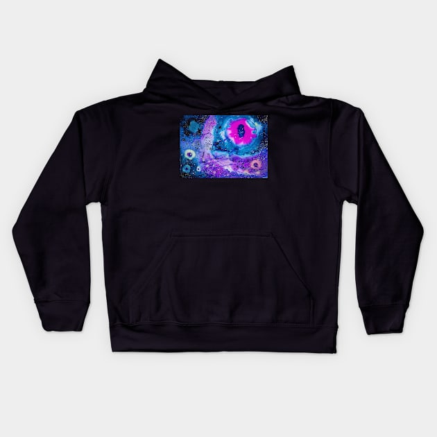 Galaxy eye Kids Hoodie by KissArt